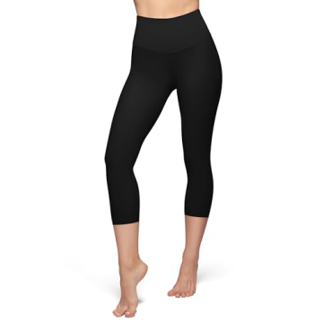 High Waisted Capri Leggings for Women - Tummy Control Soft Yoga Pants for Workout Running No See Thr...
