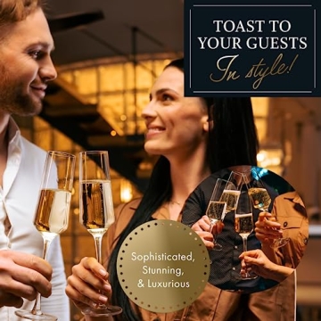 Elegant Elixir Champagne Flutes - Set of 4 Crystal Glasses