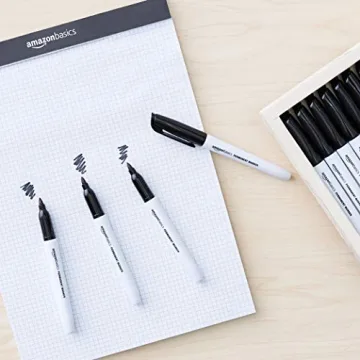 Amazon Basics Fine Tip Permanent Markers for Office and School