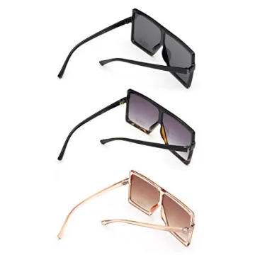 GRFISIA Square Oversized Sunglasses for Women Men Flat Top Fashion Shades