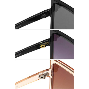 GRFISIA Square Oversized Sunglasses for Women Men Flat Top Fashion Shades