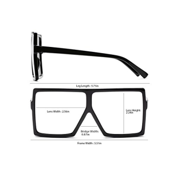 GRFISIA Square Oversized Sunglasses for Women Men Flat Top Fashion Shades