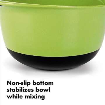 OXO Plastic Good Grips 3-Piece Mixing Bowl Set - Assorted Colors, Blue/Green/Yellow