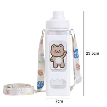 JQWSVE Kawaii Bear Water Bottle 24 oz Portable Design
