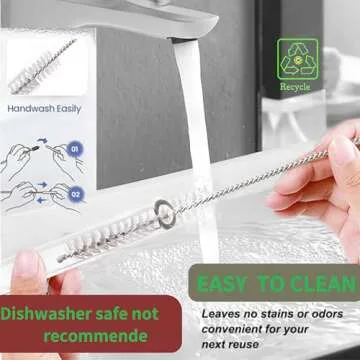 JDILOVEMART 16-Piece Reusable Glass Drinking Straws