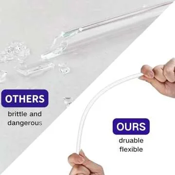 JDILOVEMART 16-Piece Reusable Glass Drinking Straws