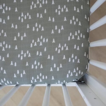 Pines Muslin Crib Sheet by Mebie Baby for Modern Nurseries