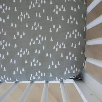 Pines Muslin Crib Sheet by Mebie Baby for Modern Nurseries