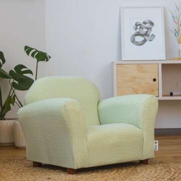 Keet Roundy Kid's Chair Gingham Kids Chair, Comfortable and Durable Kids Chair, Kids Armchair Easy t...