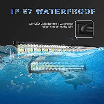 Led Light Bar T-Former 50 Inch 1032W Curved+20 Inch 420W Triple Row Combo Led Bars Kit + 4P 4 Inch Led Pod Lights W/Wiring Harness Kit for Trucks