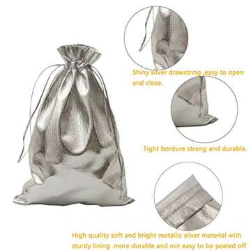 BEAVOING 100 Pack Gold Organza Gift Bags 5x7 Inches