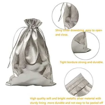 BEAVOING 100 Pack Gold Organza Gift Bags 5x7 Inches