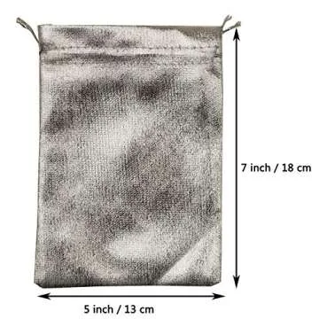 BEAVOING 100 Pack Gold Organza Gift Bags 5x7 Inches