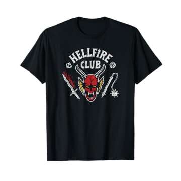 Stranger Things 4 Hellfire Club Skull & Weapons T-Shirt - Unisex Design