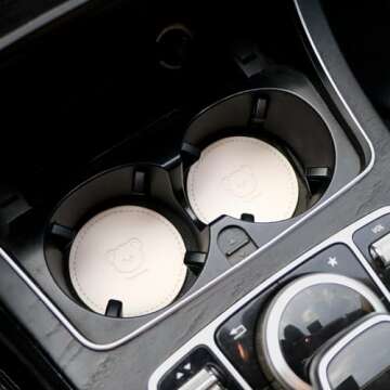 Cute Leather Car Cup Coasters for Women – 2PCS