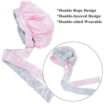 Stylish Satin Bonnet Cap Adjustable for All Hair Types