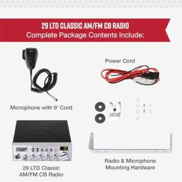 Cobra 29 LTD Classic AM/FM Professional CB Radio - Easy to Operate, Emergency Radio, Instant Channel 9, 4-Watt Output, Full 40 Channels, Adjustable Receiver and SWR Calibration, Black