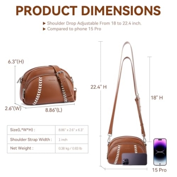 Stylish BOSTANTEN Crossbody Purse for Baseball Lovers
