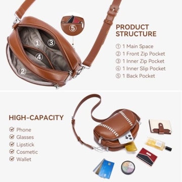 Stylish BOSTANTEN Crossbody Purse for Baseball Lovers