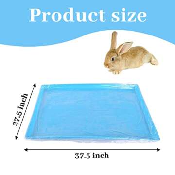 Kathson 100 pcs Rabbit Cage Liners - Large Plastic Mat Films for Small Animals