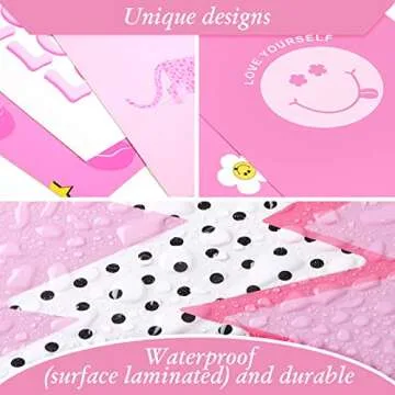 Spakon Preppy Room Decor Aesthetic Hot Pink White Wall Art for Teen Girls Bedroom Pink College Dorm Room Posters Trendy Wall Decor(UNFRAMED 8x10in)