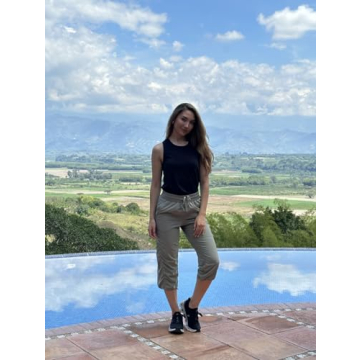 RBX Active Capri Pants for Women Joggers Stretch Lightweight Women’s Casual Pant Capri with Drawstring