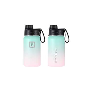 Durable Stainless Steel Hydration Flask with Multiple Lids