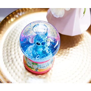 Disney Lilo & Stitch Ohana Light-Up Snow Globe with Swirling Glitter Display Decoration | Home Decor for Kids Room Essentials | Precious Keepsake, Cute Novelty Gifts and Collectibles | 6 Inches Tall