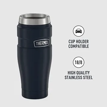 THERMOS Stainless King Vacuum-Insulated Travel Tumbler, 16 Ounce, Midnight Blue