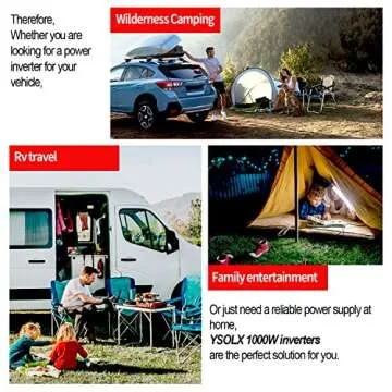 YSOLX 1000W Power Inverter 12v to 110v, DC to AC Converter with 3 AC Outlet, 1000 Watt Inverter for 12v Truck/Rv/Camping/Home/Emergency Power