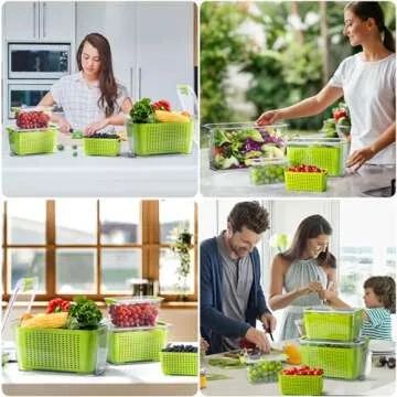 LUXEAR Fresh Fridge Containers | 3PACK Produce Saver