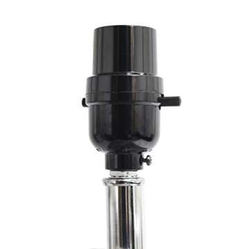 Elegant Designs LT1025-BLK Modern Leather Table Lamp with White Fabric Shade, Black