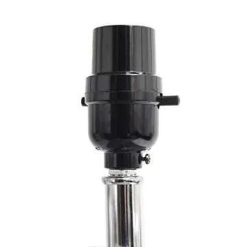 Elegant Designs LT1025-BLK Modern Leather Table Lamp with White Fabric Shade, Black