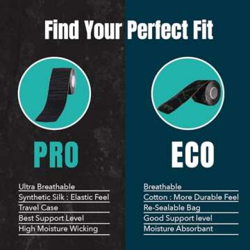 Heali Kinesiology Tape with Magnesium and Menthol, 20 Pcs Precut Strips, K Tape Roll, Knees, Physical Therapy Sports Tape for Muscle and Joint Pain Relief, Water Resistant, Black Zebra