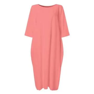 Celmia Women's Cotton Maxi Dress with Pockets