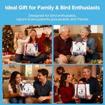 Smart Bird Feeder with Camera Solar Powered, 4K UHD Video, No Subscription, Instant Alerts for All A...