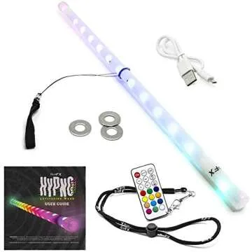 GloFX Hypno LED Levitation Wand – Short String Light Up LED Levi Wand Flow Toy