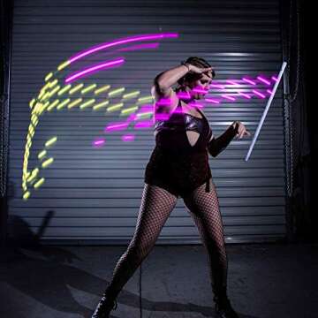 GloFX Hypno LED Levitation Wand – Short String Light Up LED Levi Wand Flow Toy