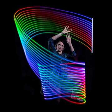 GloFX Hypno LED Levitation Wand – Short String Light Up LED Levi Wand Flow Toy