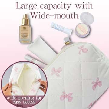 Stylish Cotton Quilted Makeup Bag – Cute Floral Design for Women
