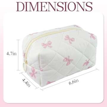 Chic Floral Cotton Quilted Makeup Bag for Women