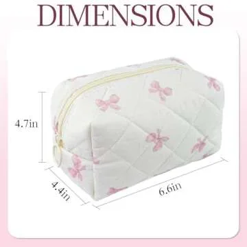 Chic Floral Cotton Quilted Makeup Bag for Women