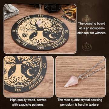 INFUNLY Wooden Pendulum Board for Witchcraft Divination