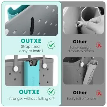 OUTXE Silicone Phone Holder for Bogg Bag, Phone Case Holder Charms Accessory Compatible with All Bogg Bags, Cell Phone Holder for Bogg Bag, Phone Holder Attachment for Beach Tote Bags
