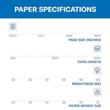 Hammermill Printer Paper, Premium Color 32 lb Copy Paper, 8.5 x 11 - 8 Ream | 4000 Sheets - 100 Brig...