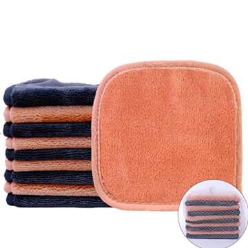 Polyte Premium Hypoallergenic Microfiber Fleece Makeup Remover and Facial Cleansing Cloth 6 x 6 in, ...