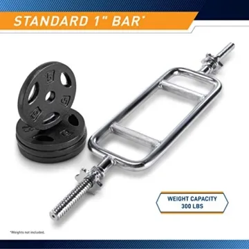 Marcy Chrome Triceps Bar for Home Gym Weightlifting