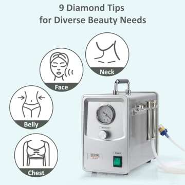 Kendal Professional Diamond Microdermabrasion Machine, Quality Dermabrasion Facial Skin Care Beauty Device with Power Suction HB-SF02