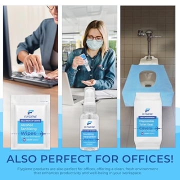 FLYGIENE Travel Wipes - 70% Alcohol Hand Sanitizing Wipes