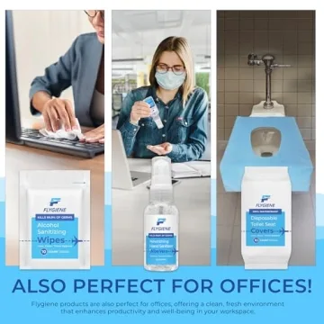 FLYGIENE Travel Wipes - 70% Alcohol Hand Sanitizing Wipes